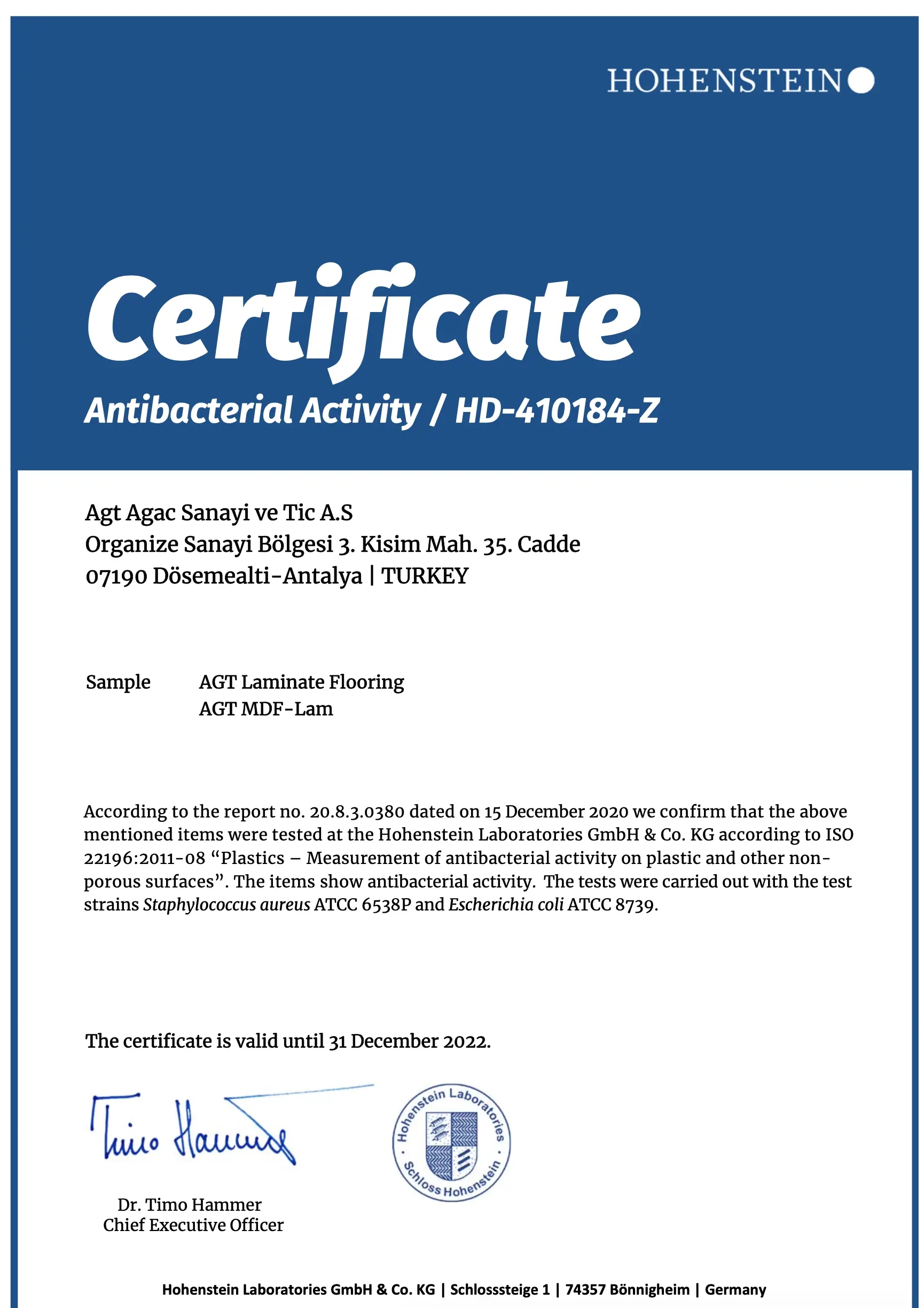 Certificate