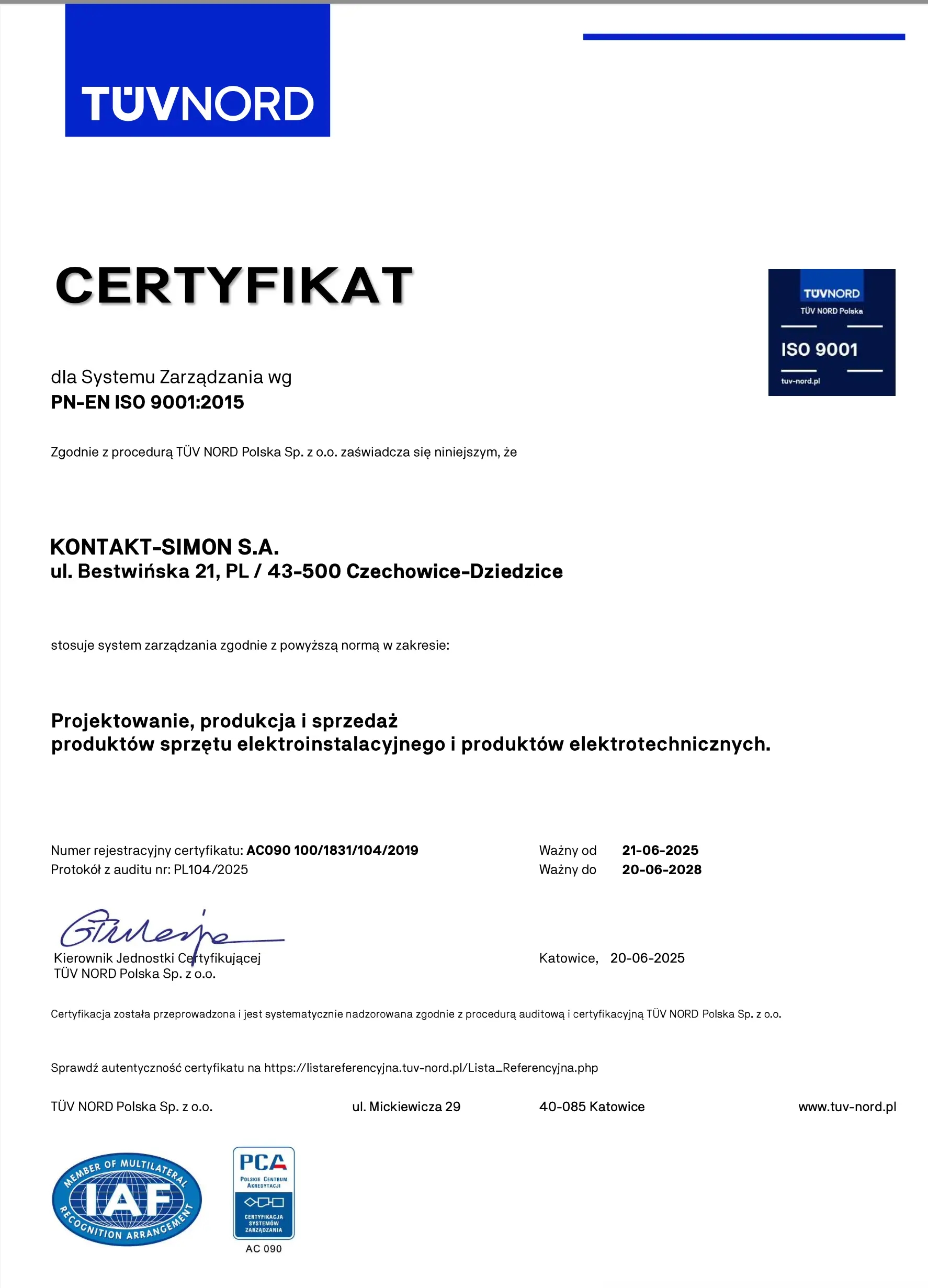 Certificate